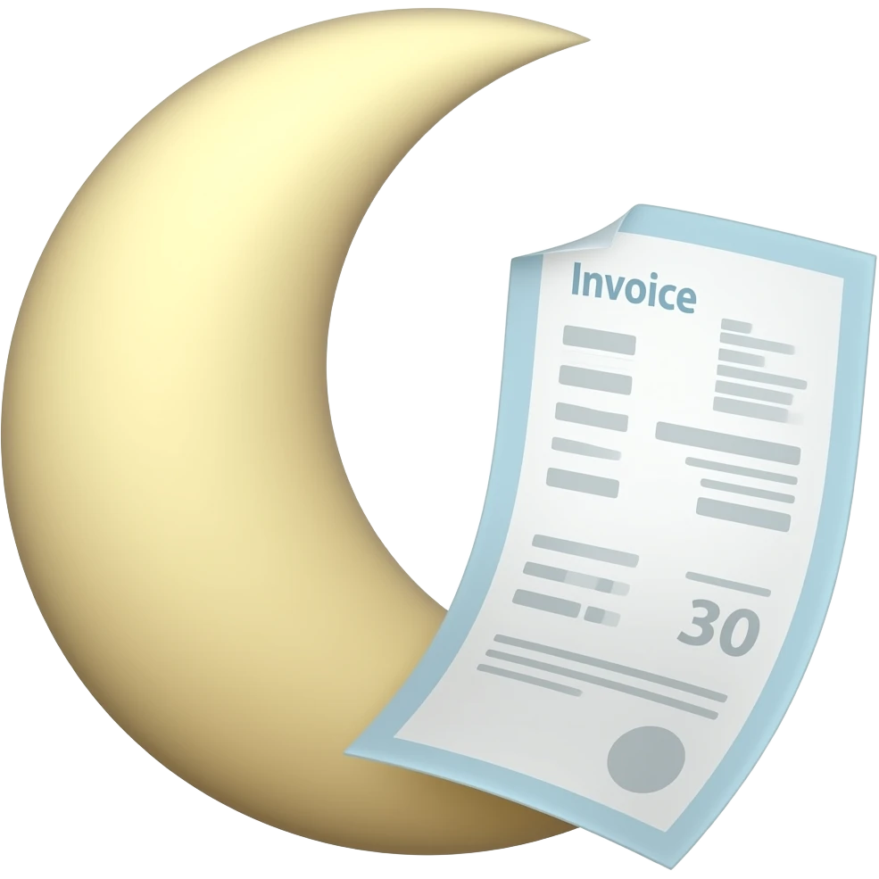 factura media luna emoji