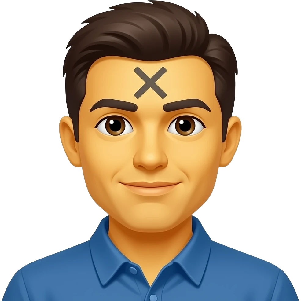 팔로 X 표시하는 사람 피부색은 노란색, 옷은 파란색 emoji