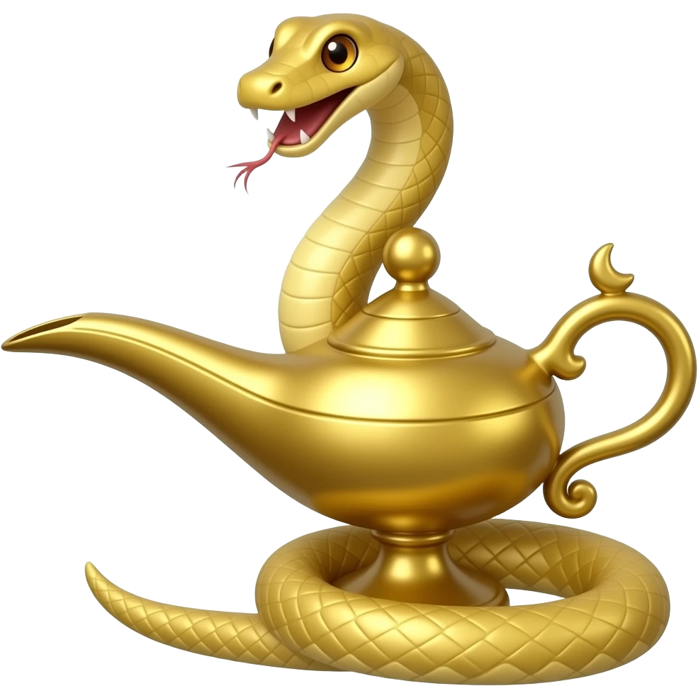 Lâmpada do gênio com uma cobra em volta emoji