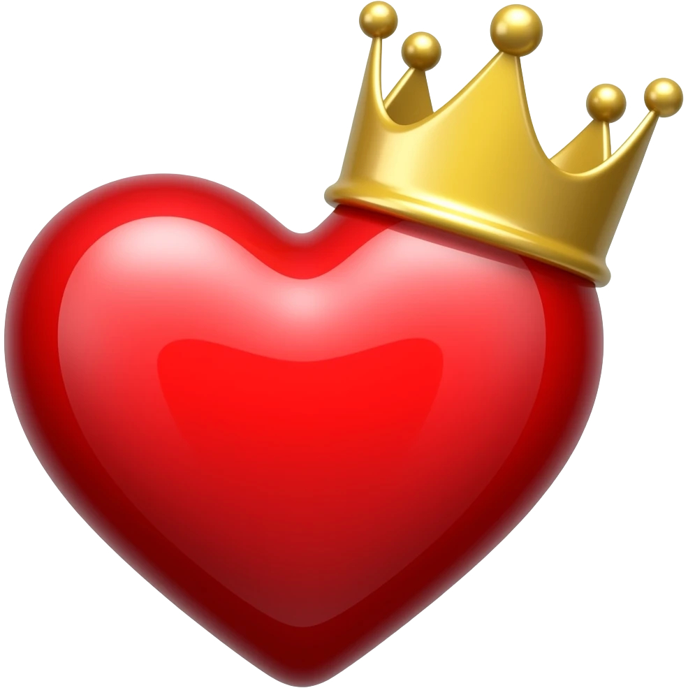 Corazon y corona emoji