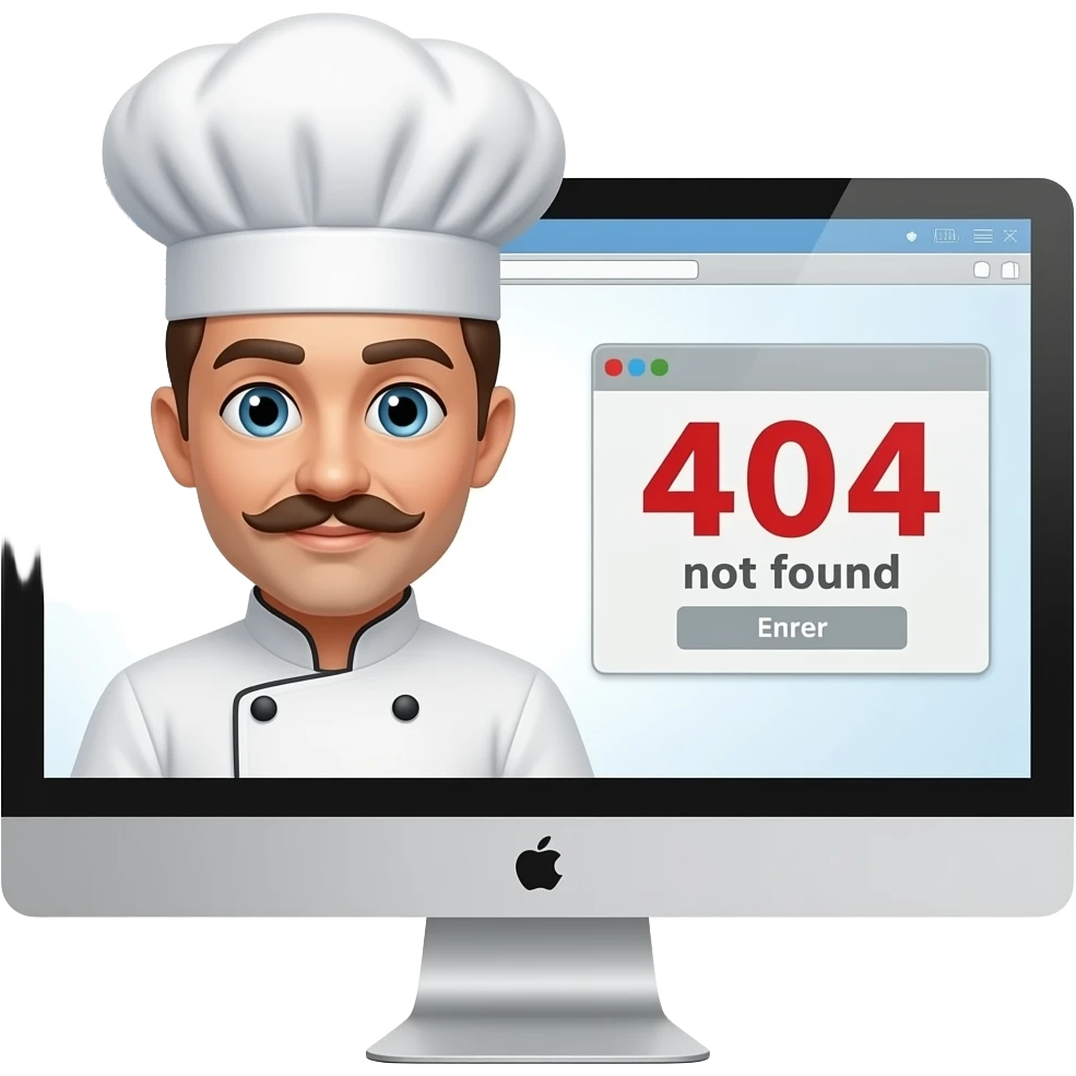 page not found chef emoji