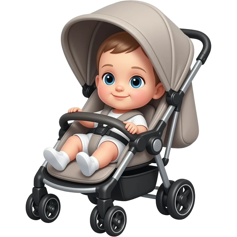 Una bebé en su cochecito de capota emoji