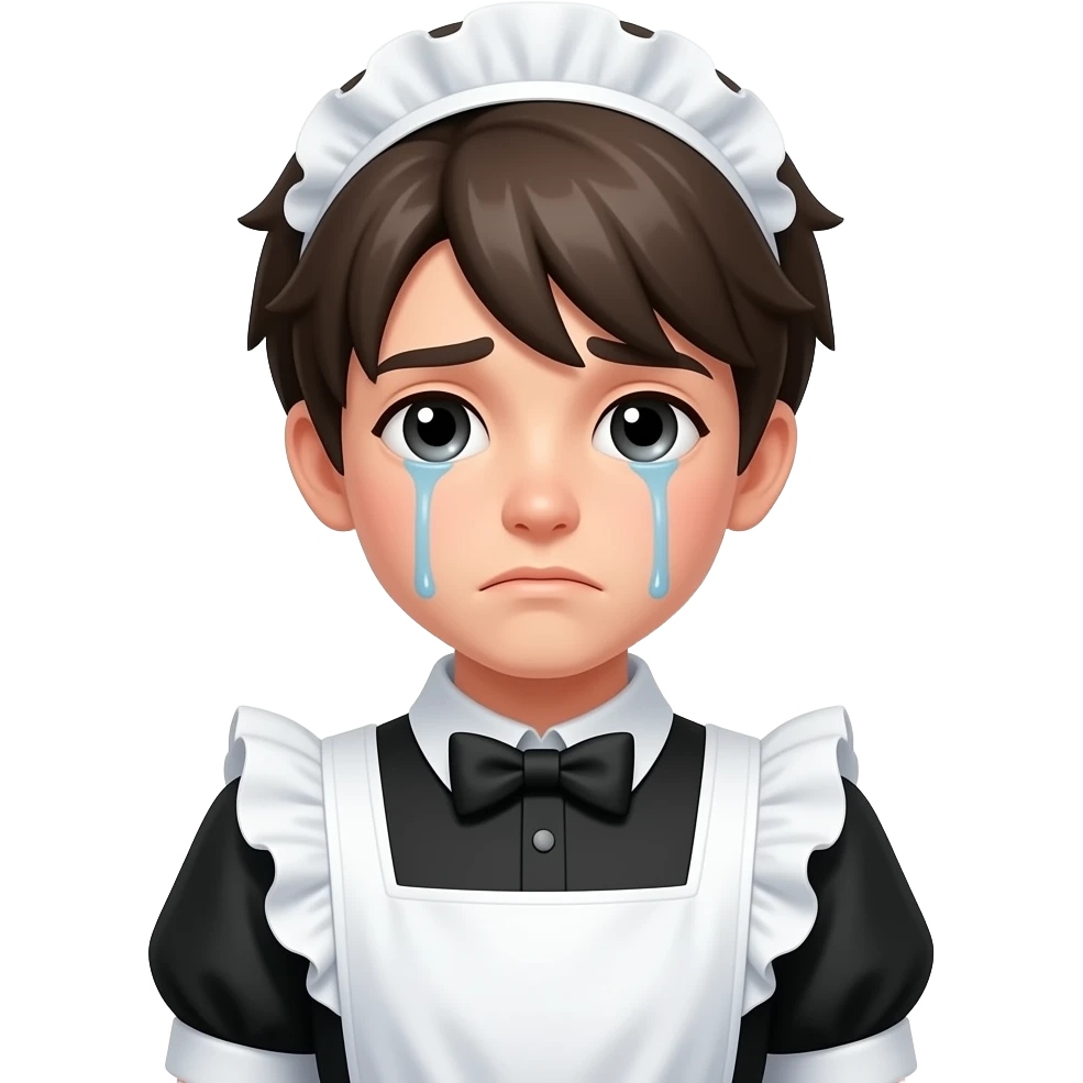 a sad boy maid in a maid dress emoji