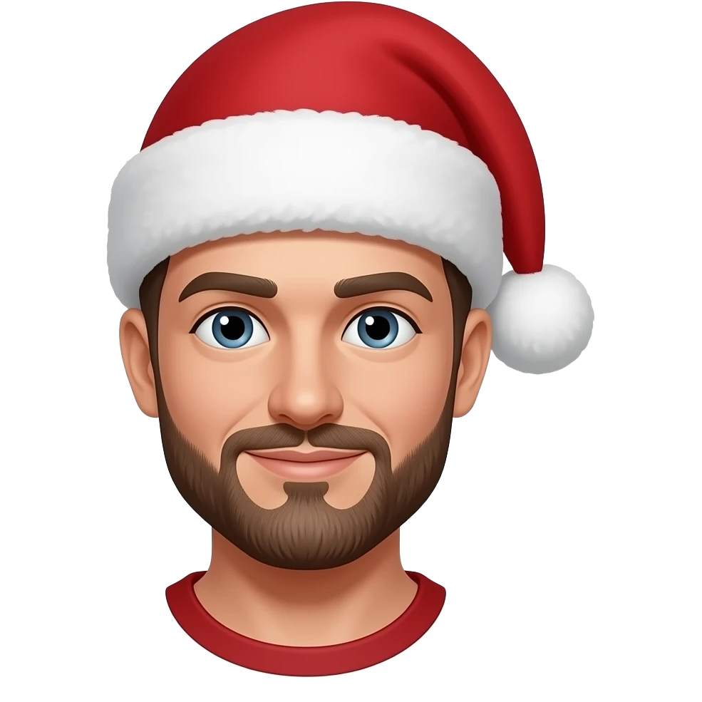 male with santa hats portrait emoji