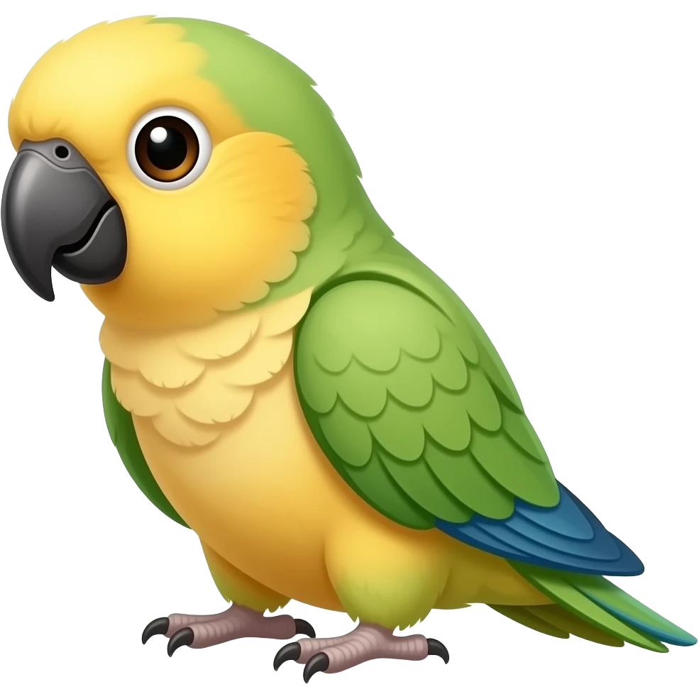 Cute Caique parrot Says good morning with love emoji