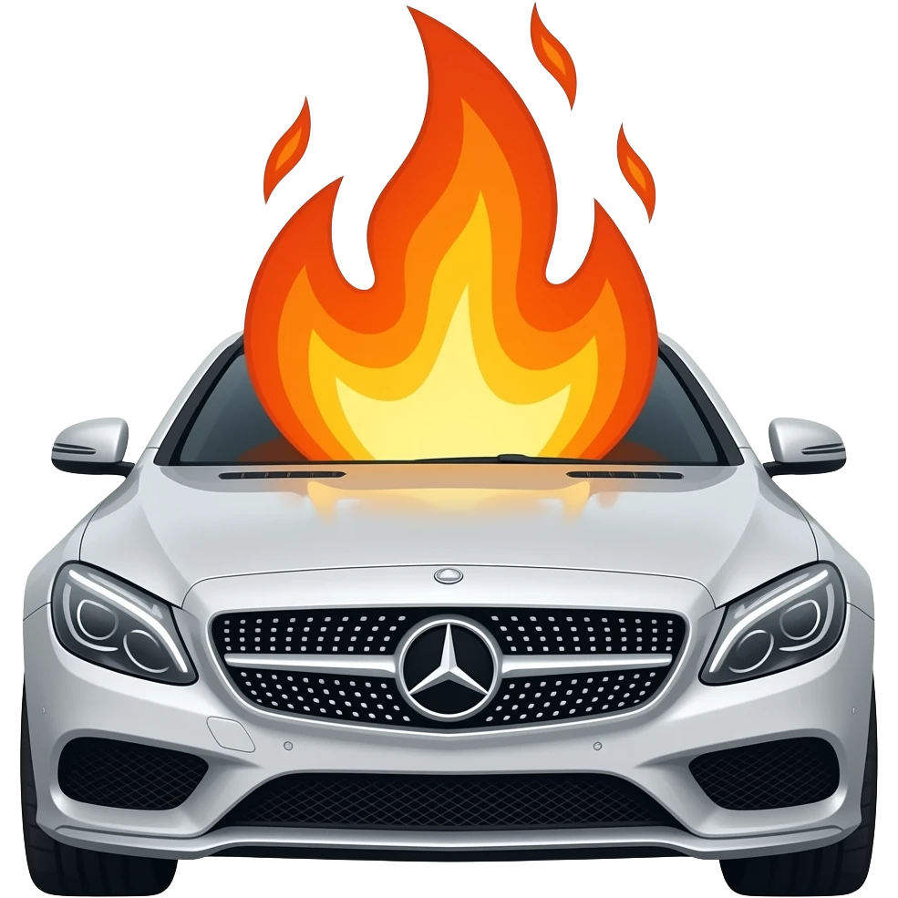 Мерседес горит emoji