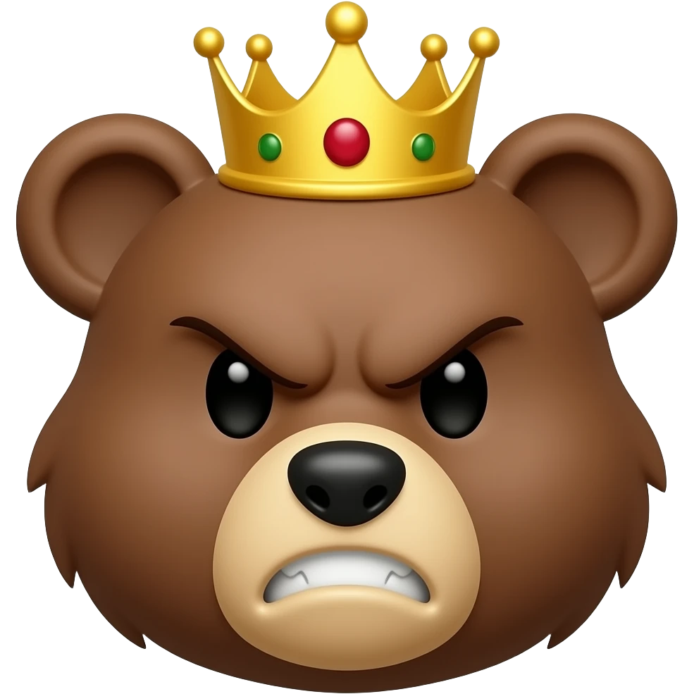angry bear head king emoji