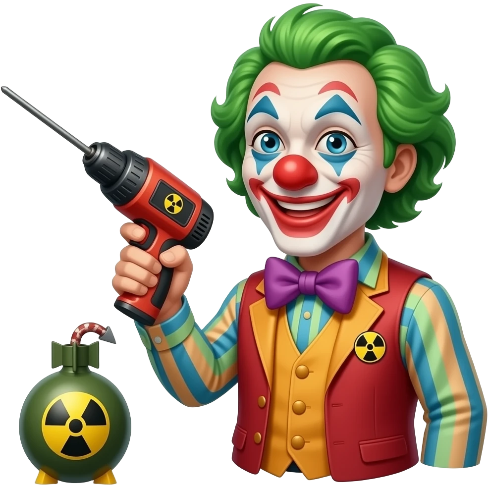 Лазерний дриль для клоуна з ядерною бомбою emoji