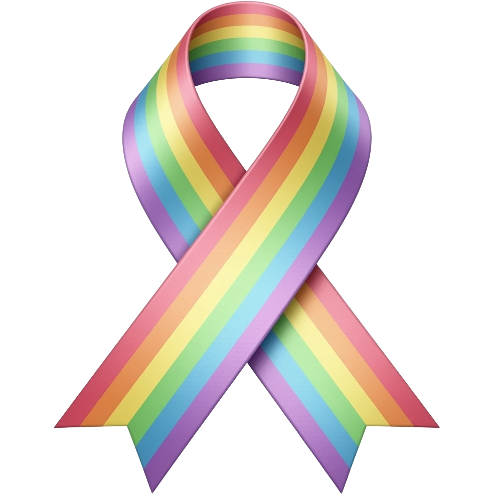 pastel rainbow laced ribbon emoji