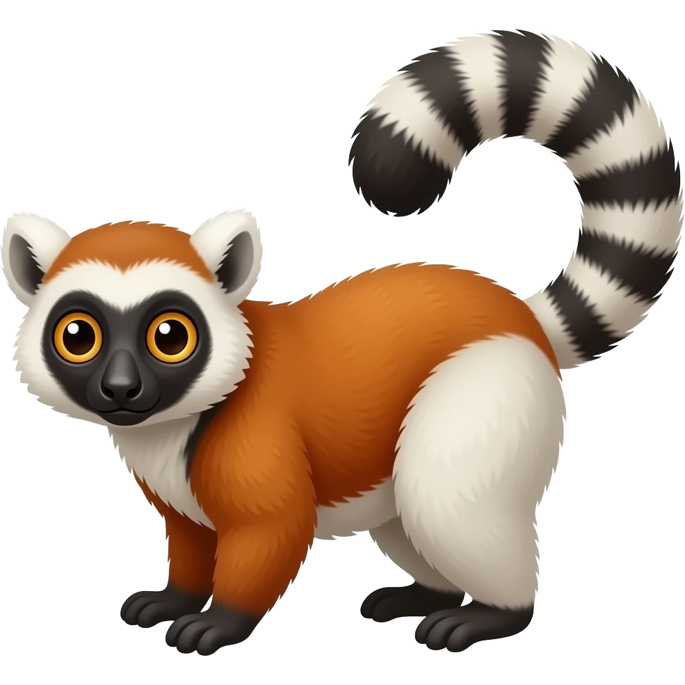 Do a red rouffed lemur emoji