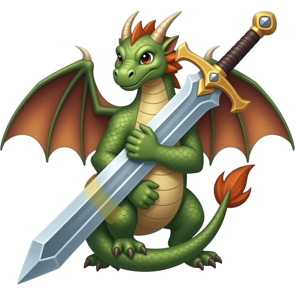 Dragon wrapped around sword emoji