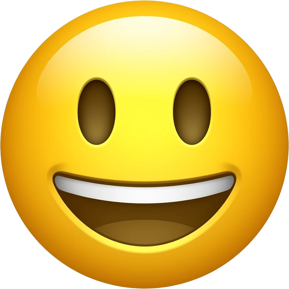 Yellow smiley face that says "Me too" emoji