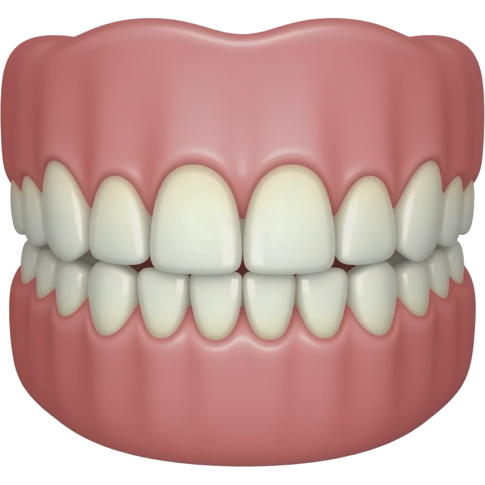 dentadura con dientes emoji