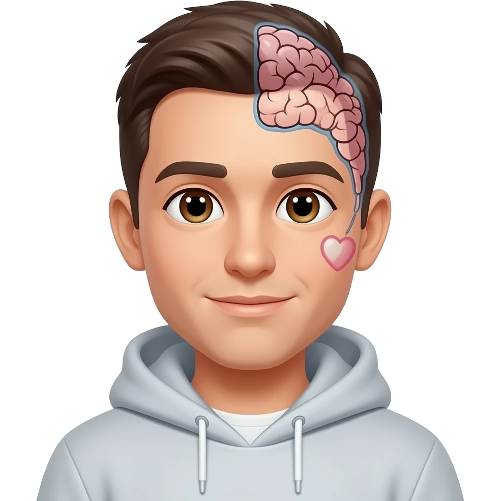 Make an emoji with writing on someones heart and mind emoji