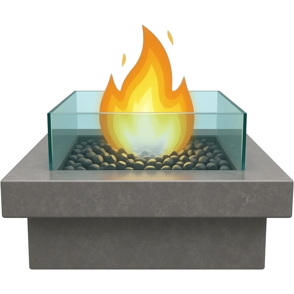 Tabletop glass fire pit rectangle emoji