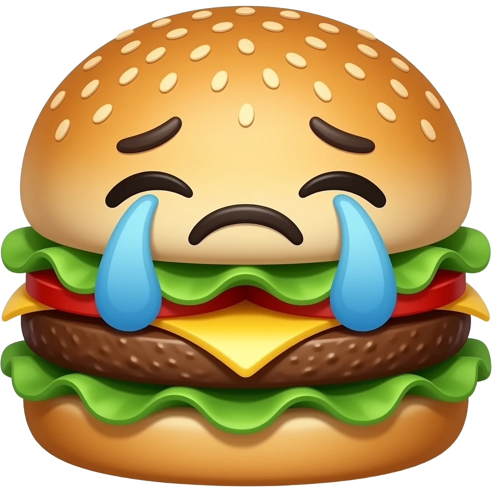 burger crying emoji