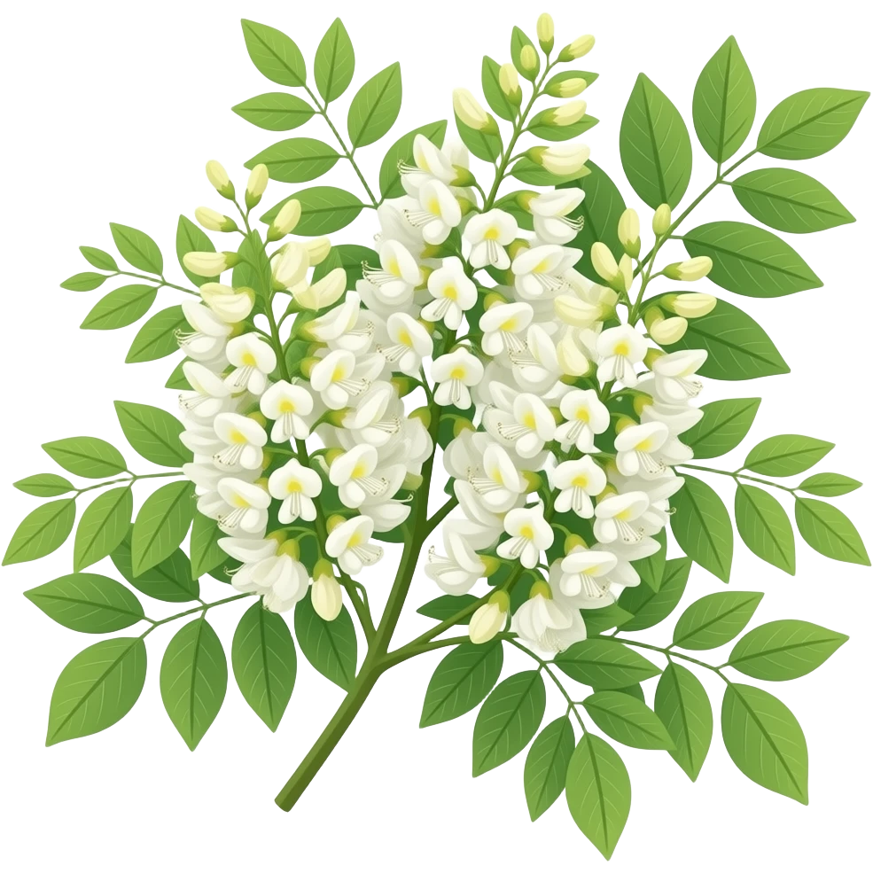 Нарисуй пышное соцветие катальпы бигнониевидной (Catalpa bignonioides) — множество белых колокольчатых цветков, собранных в плотные кисти emoji