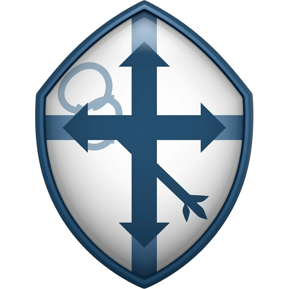 Bishop emblem with a touch of dark blue emoji