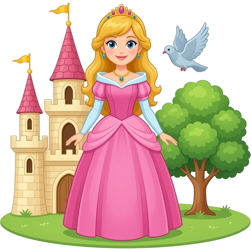 👸🏼🏰🕊🌳 emoji
