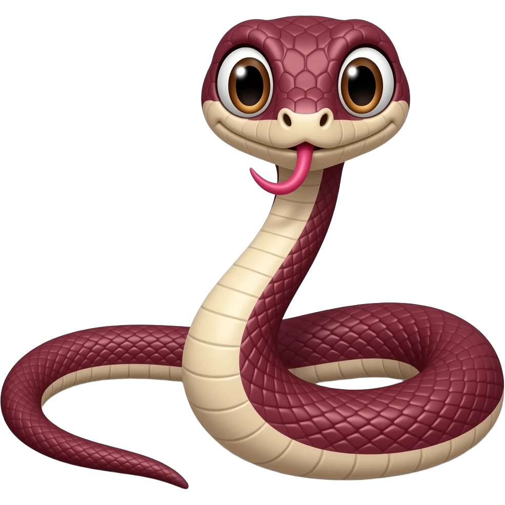 Mota snake funny maroon color emoji