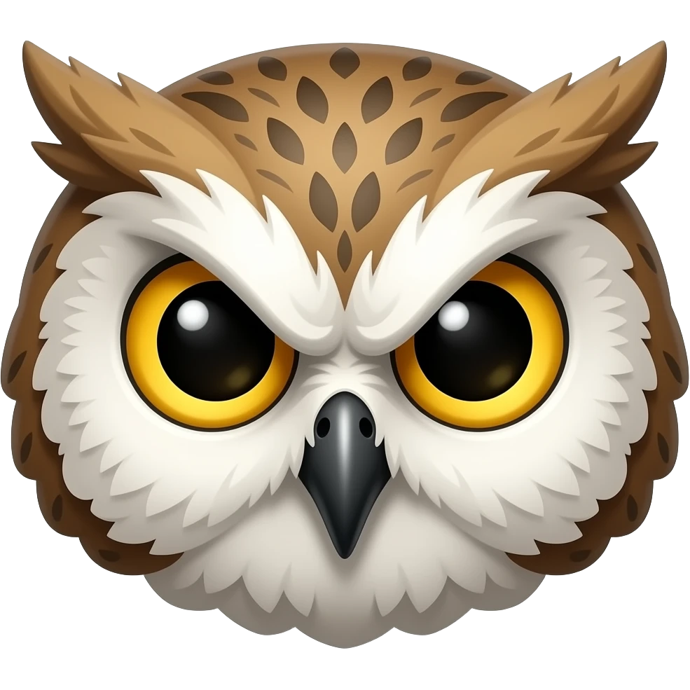 Angry owl face emoji