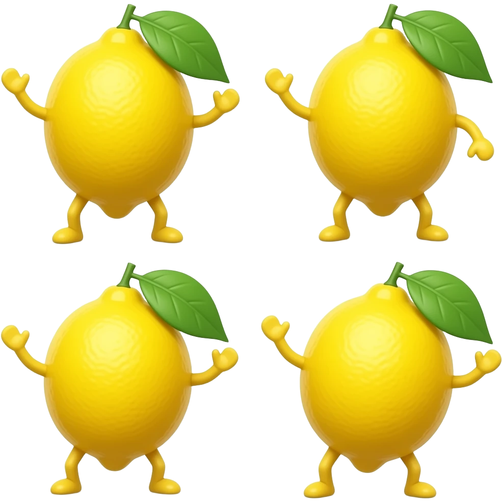 🍋 5 lemon dancing emoji