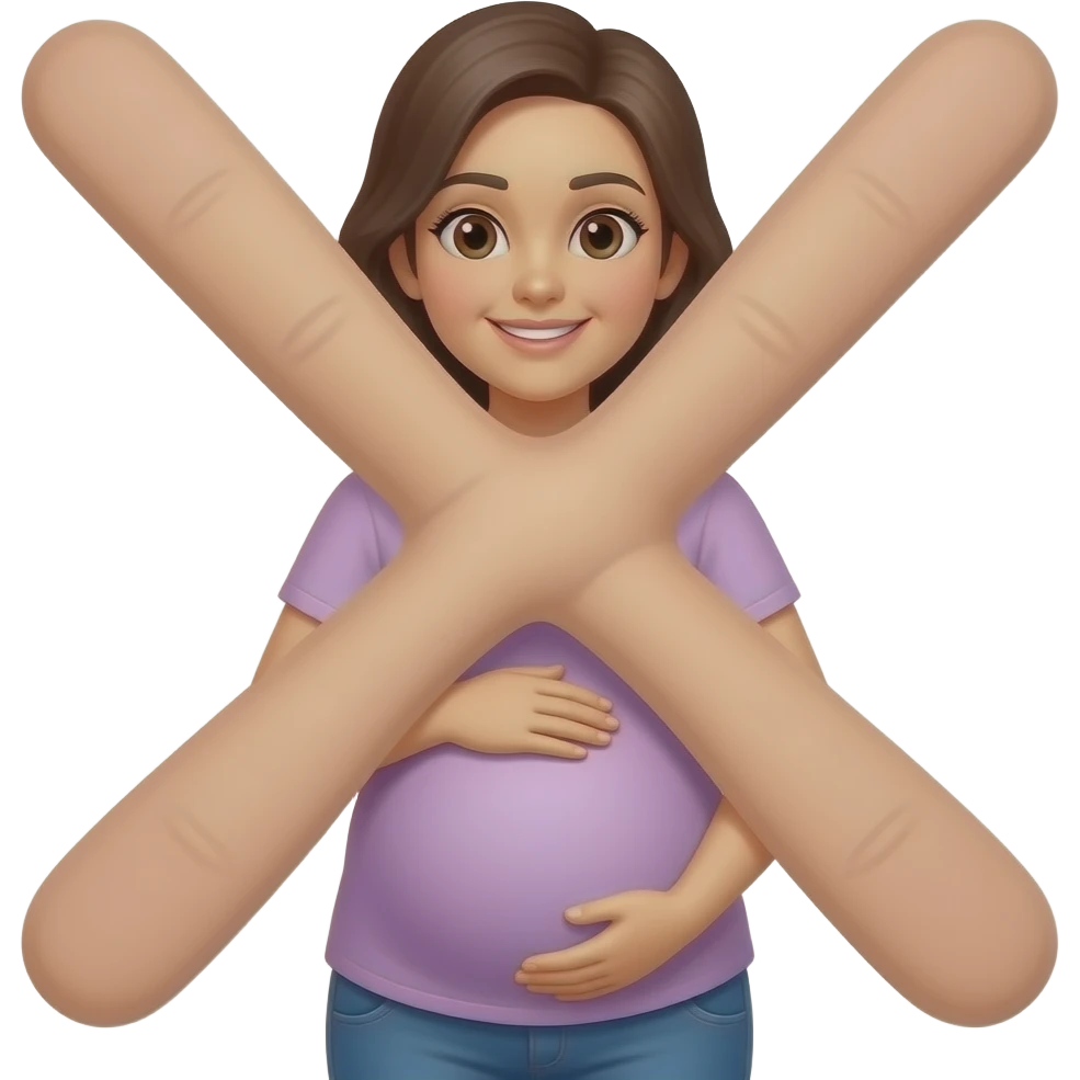 임신한 여자가 엑스표를 하고 있음 emoji