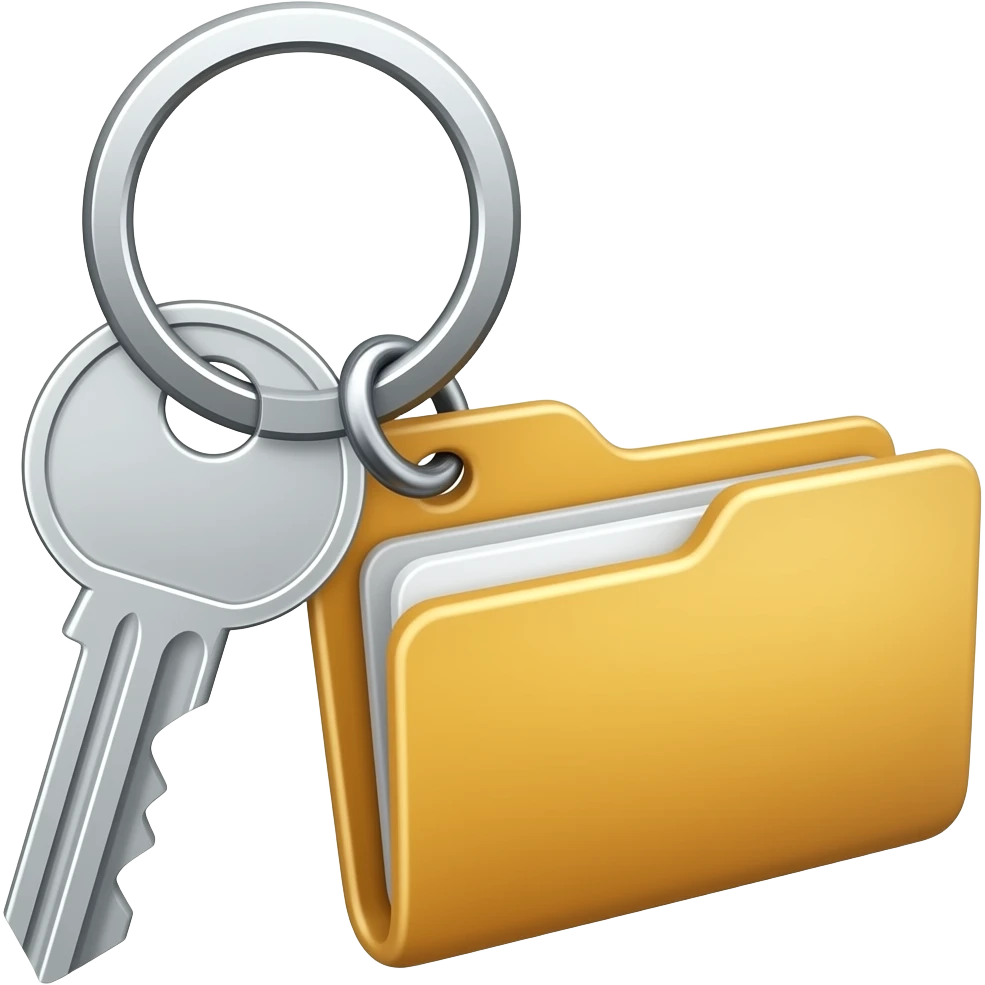 key with folder keychain emoji