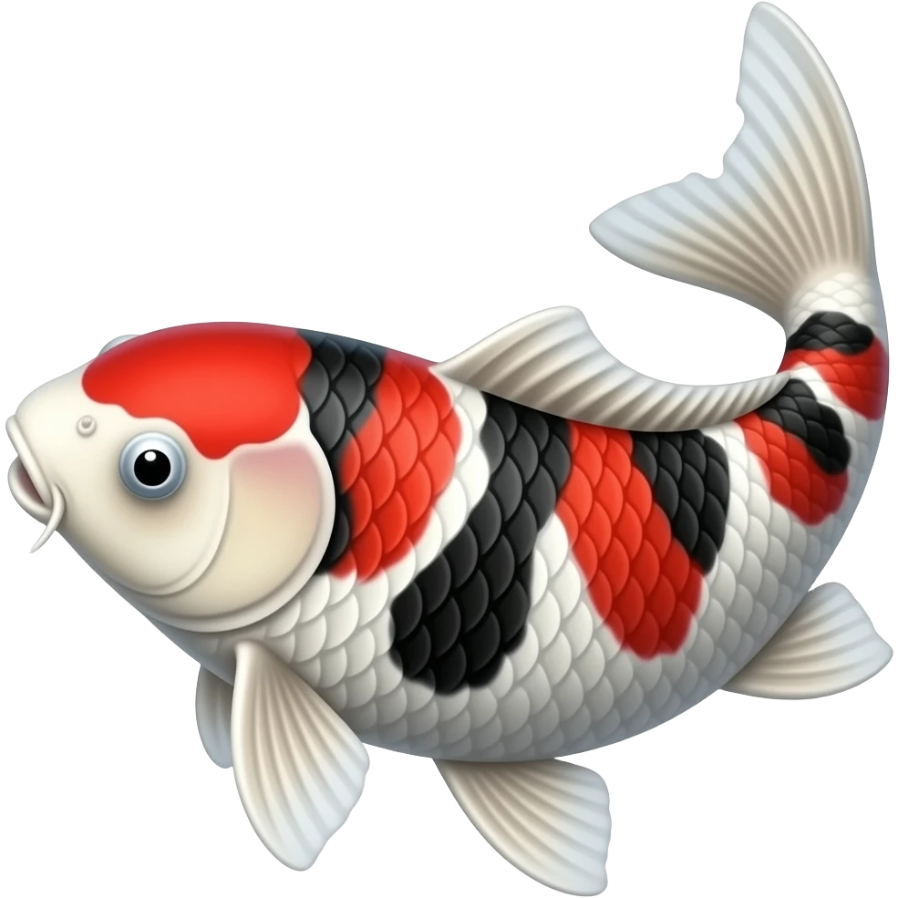 a black and red only traditional legendary elite japanese koi fish, dark mode, colorful theme, color 60:30:10 ratio emoji