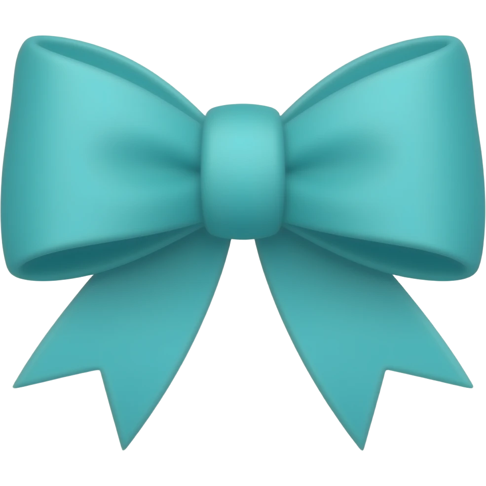Turquoise bow emoji