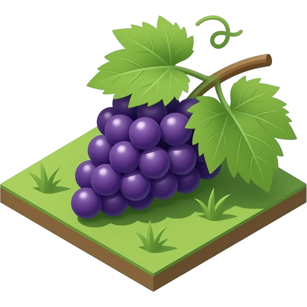 growing of the grapevine top view isometric no background emoji | AI ...