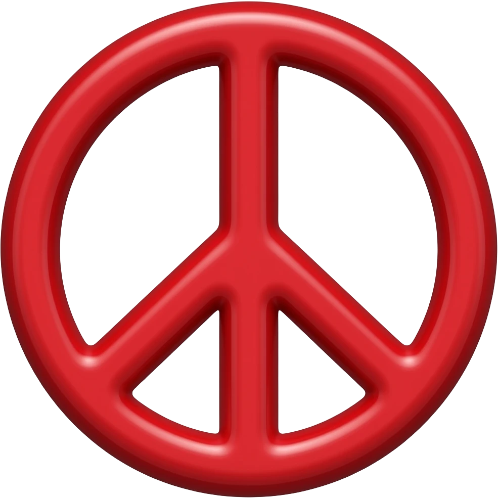 Red peace sign emoji