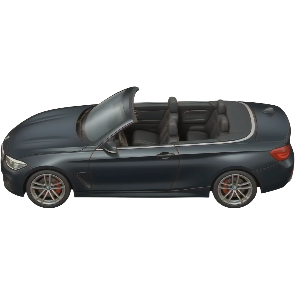 Black BMW convertible side view top down emoji