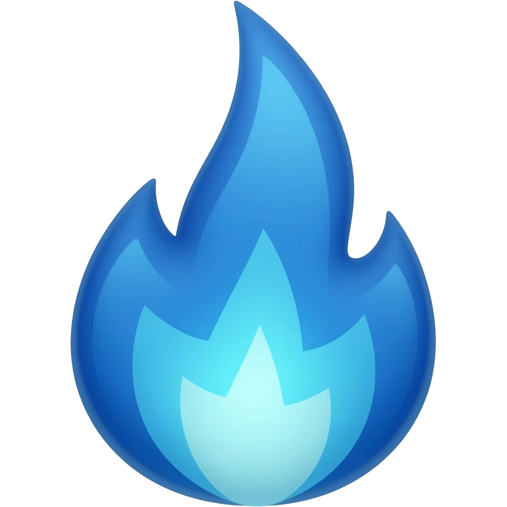 fire blue  colour emoji