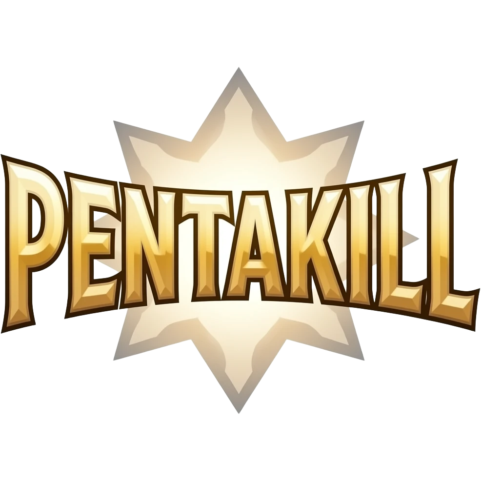 the word PENTAKILL in big bold capital letters emoji