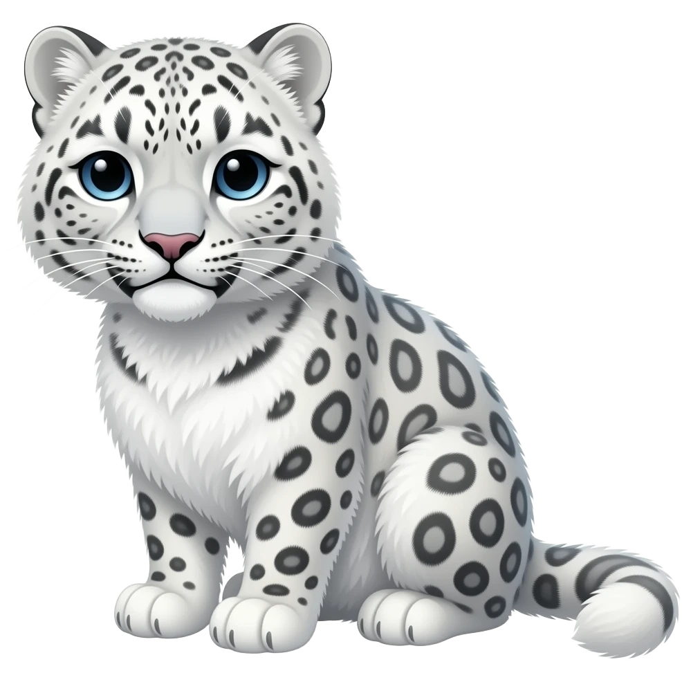 Fluffy Snow leopard Sad emoji