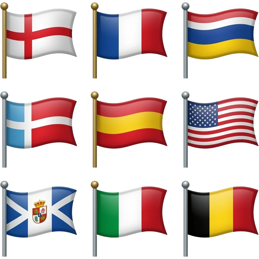 Flag different shapes emoji