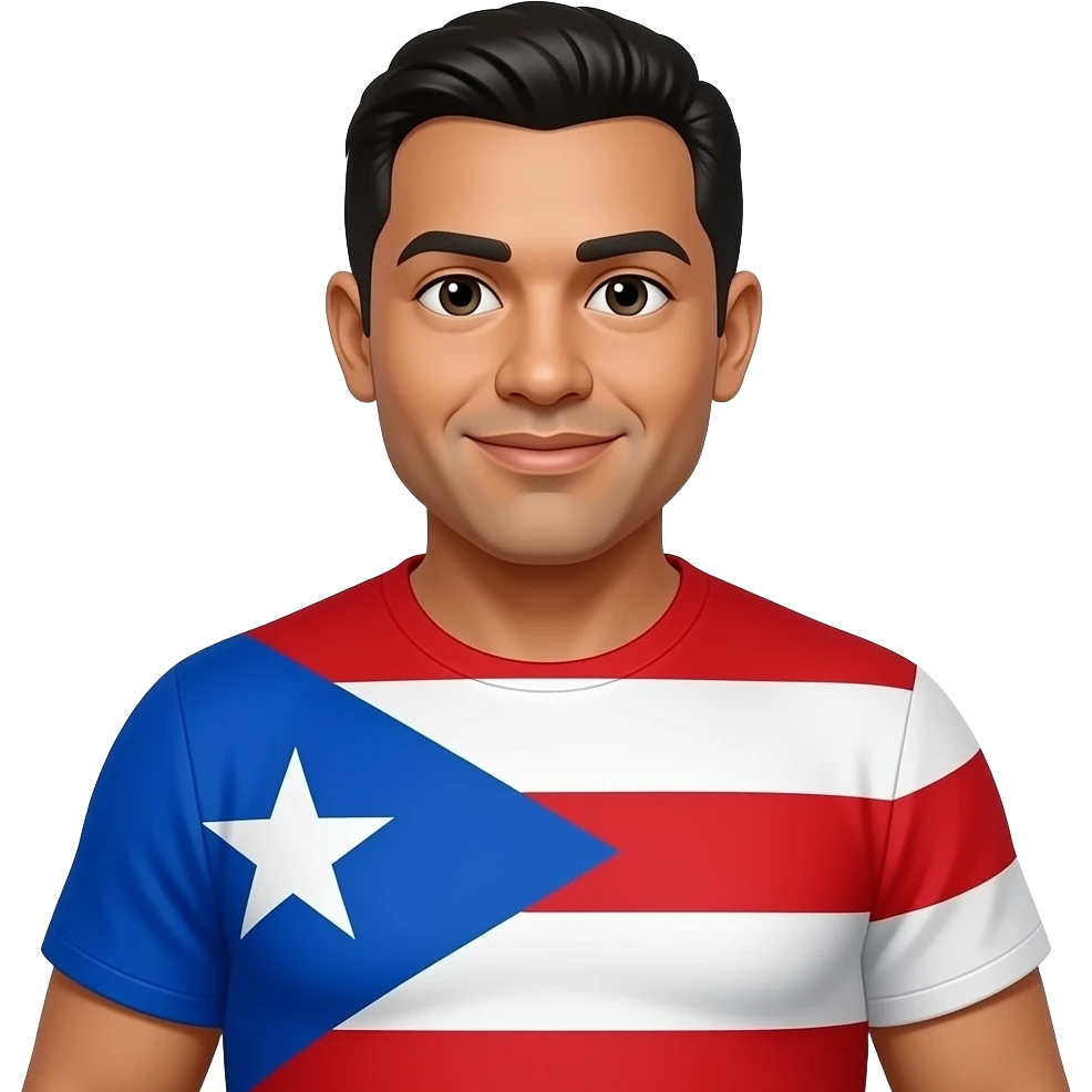Puerto Rican man with fat belly emoji