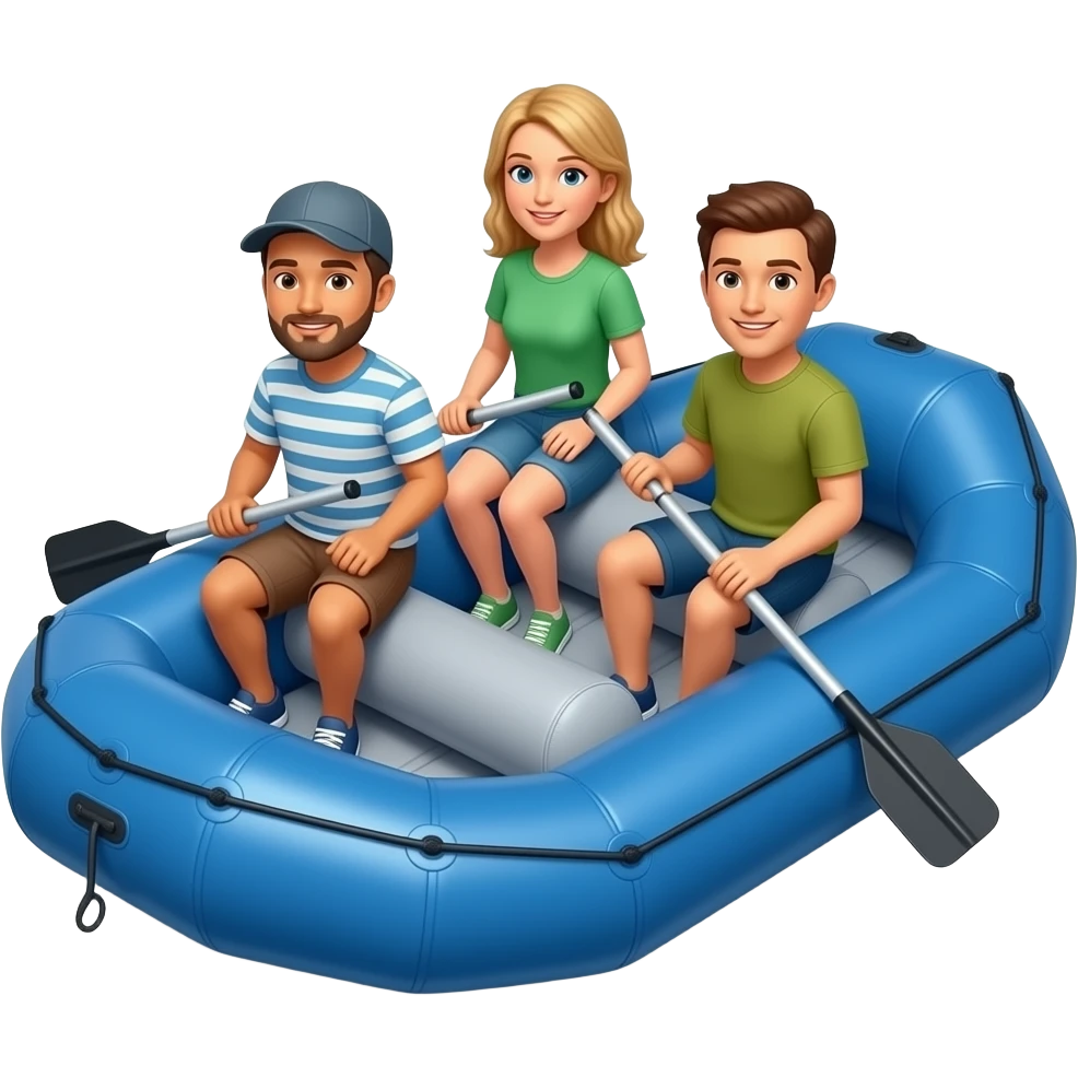 inflatable 3 raft with people color #003B73 emoji