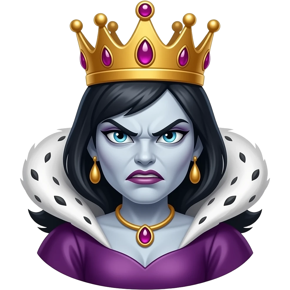 Make it look like an evil angry queen, she gotta look ugly emoji