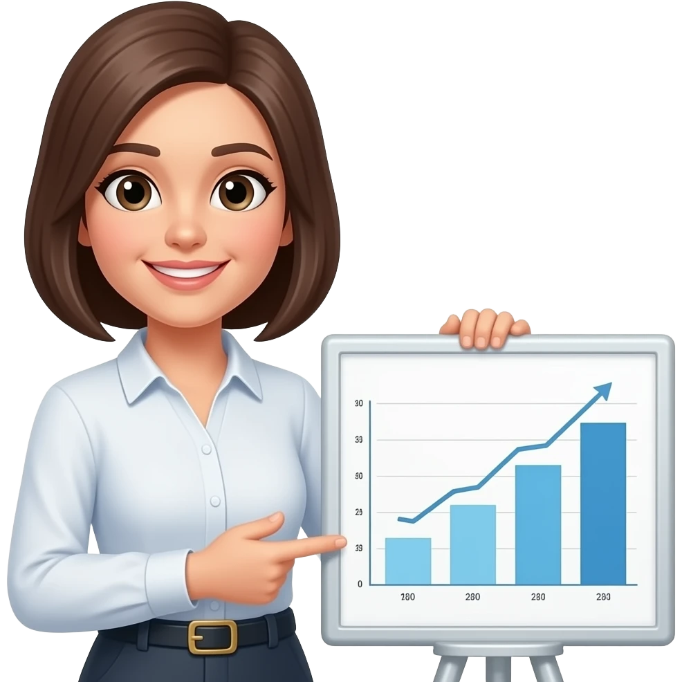 woman presenting groups on chart emoji