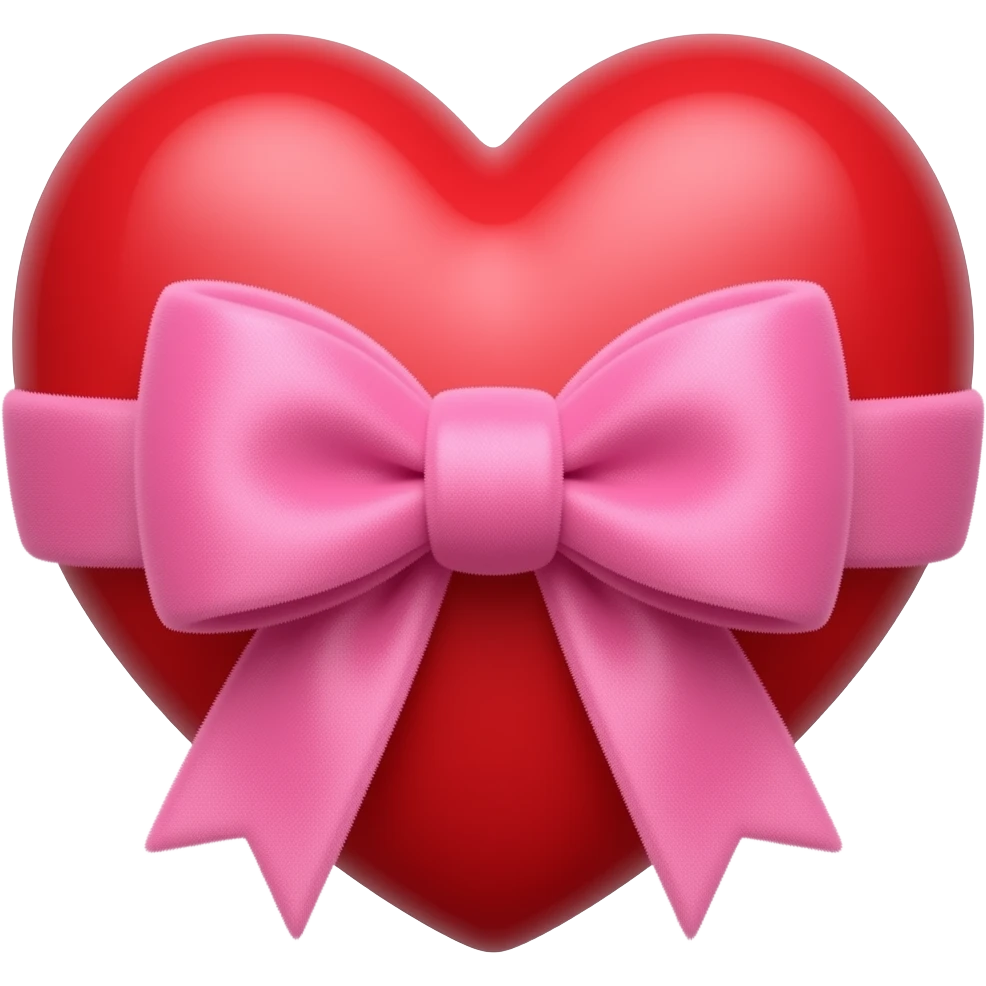 Pink Bow in a love heart emoji
