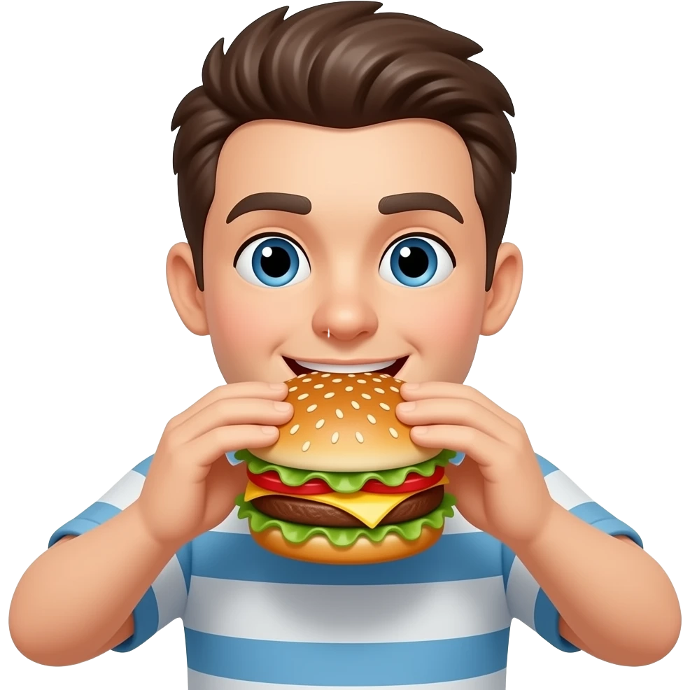 Human eats 🍔 emoji