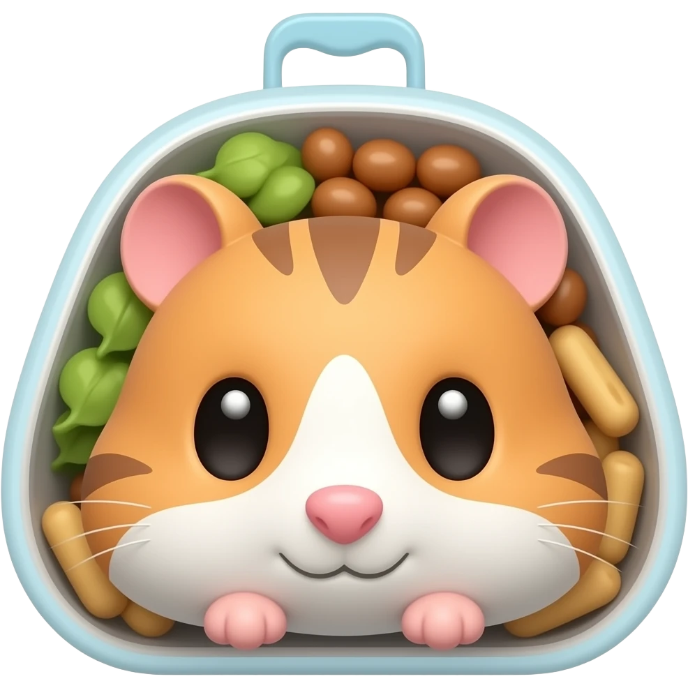 hamster shaped food case emoji