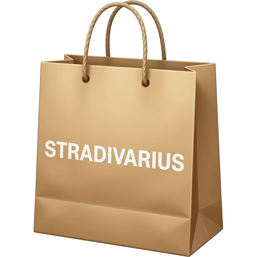 “STRADIVARIUS” realistic paper shopping bag, with white letters emoji