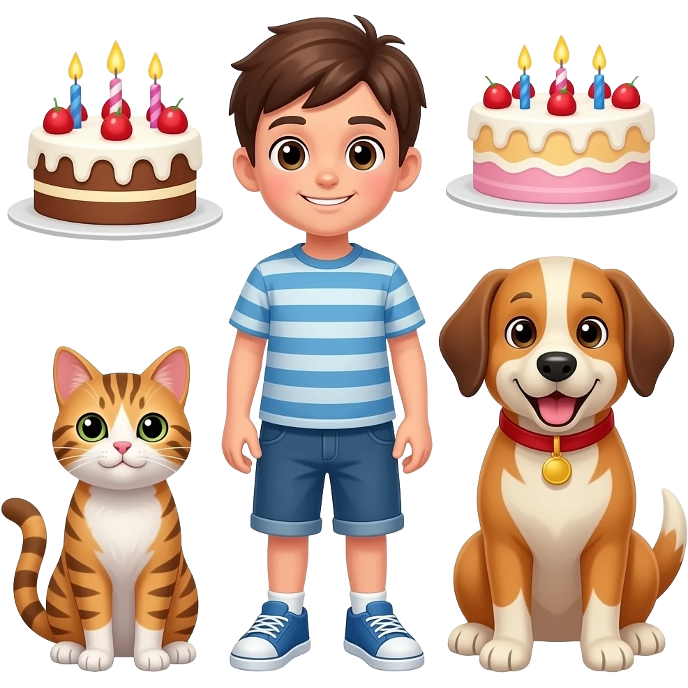 🏠👦🐈🐕🎂✨ emoji