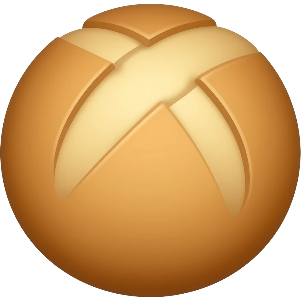 a round brown bread emoji