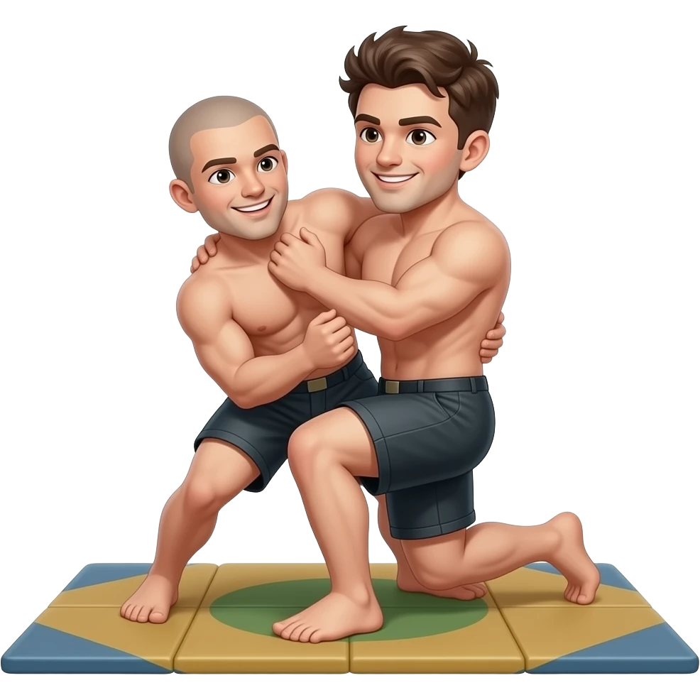 Wrestling shirtless brothers emoji