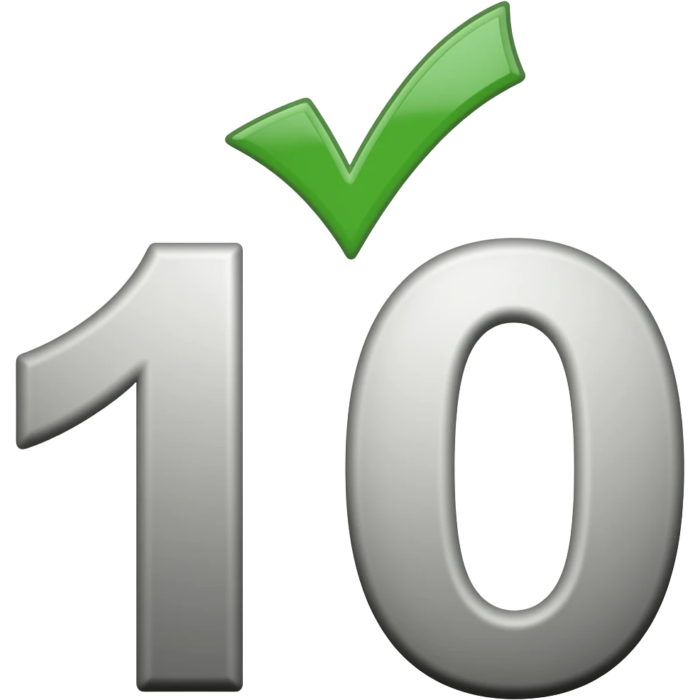 dame un emoji del numero 10 pero con un check verde encima emoji