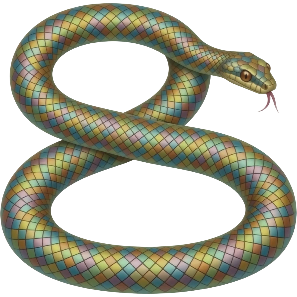 Multicolor snake emoji